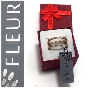 Fleur Gold Plated Cubic Zirconia Ring